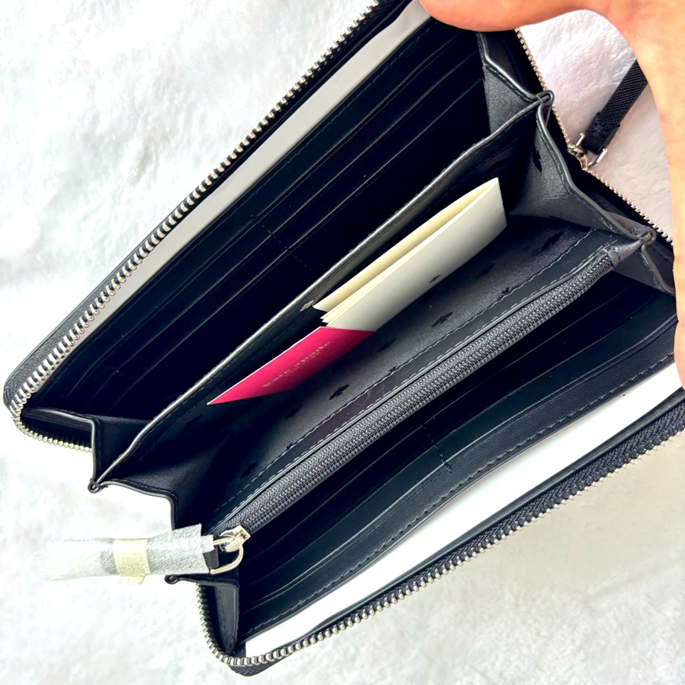 KATE SPADE Large Continental Striped Faux Leather Wallet - Picture 9 of 13